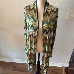 BCBG Chevron Patterned Open Cardigan